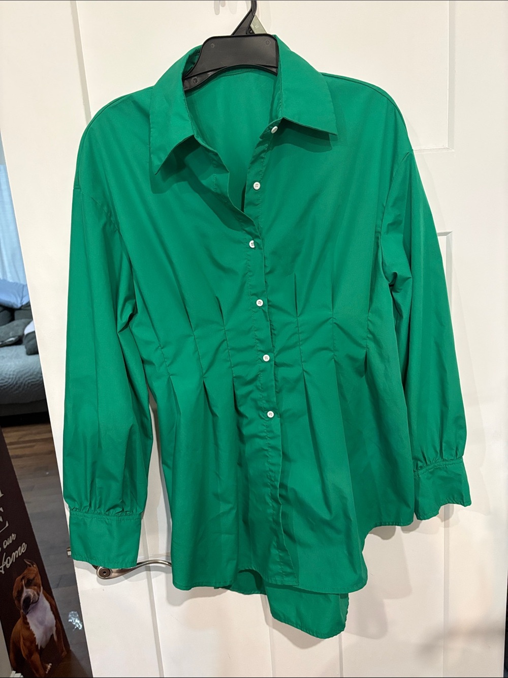 Classic Women's Green Button-Up Shirt